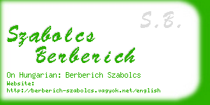 szabolcs berberich business card